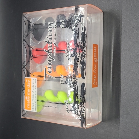 Make My Day Set of 4 Silicone Wine Glass Markers - Picture 4 of 5